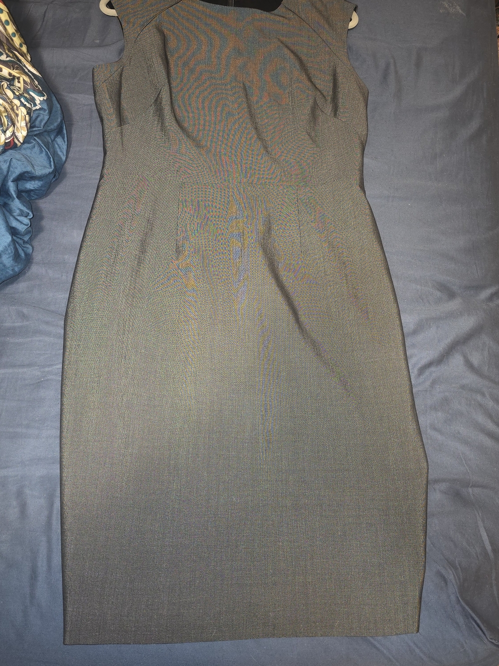 Tahari Grey Sleeveless Sheath Midi Dress